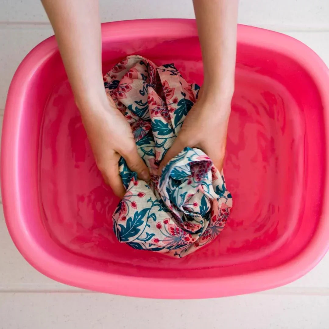 Hands washing woman sleepwear