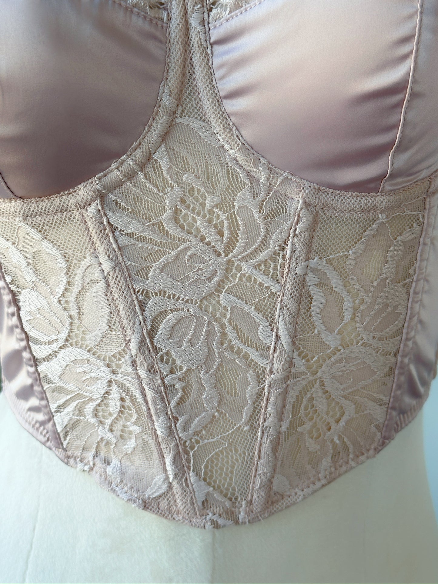 Lace Corset Bra - Rosy Roman