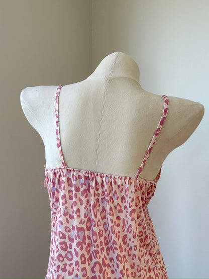 Lace-Trim Ice Silk – Blush Leopard