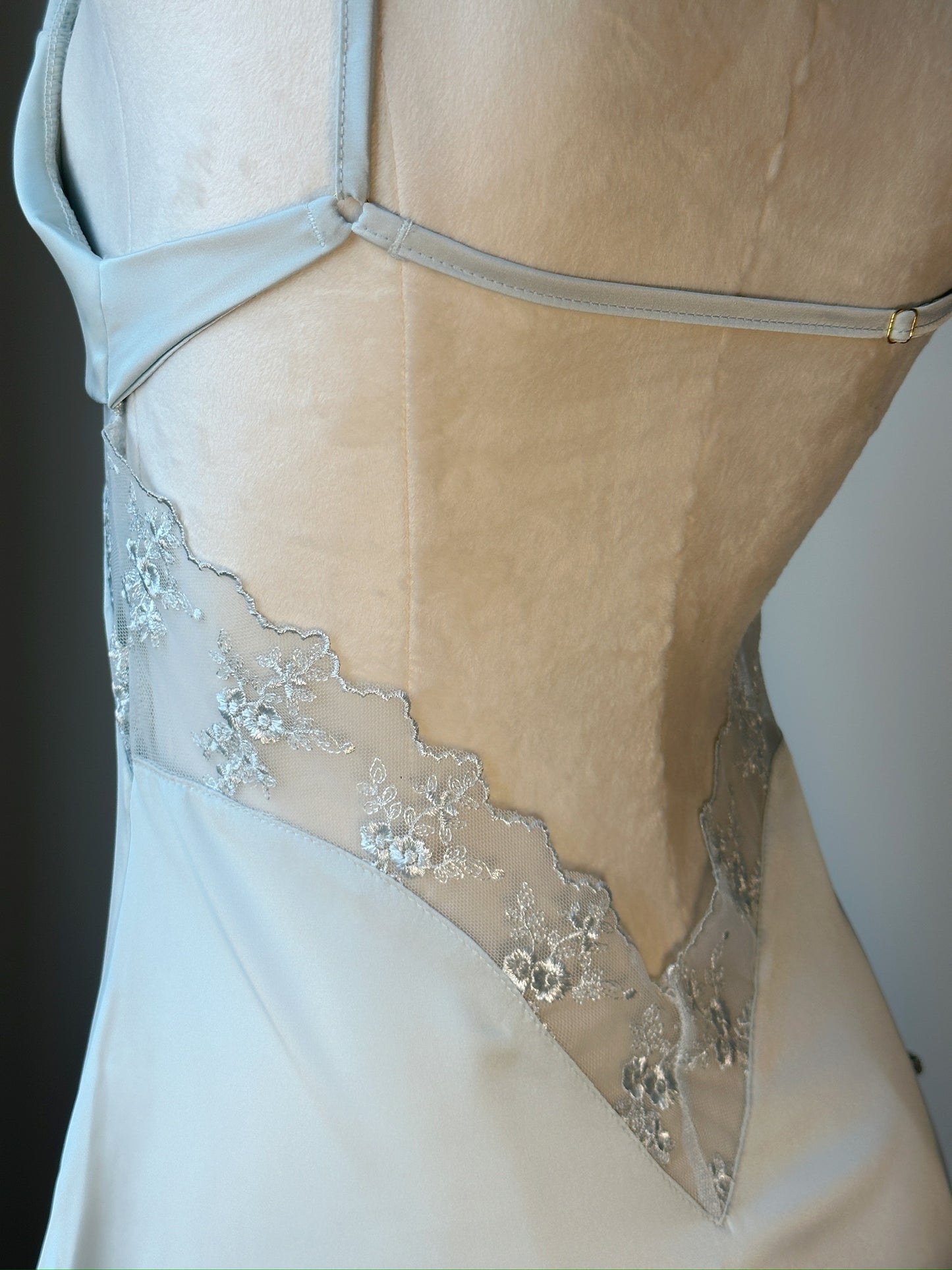 Satin Slip Dress Set - River Mist