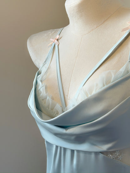 Satin Slip Dress Set - River Mist