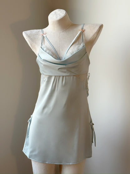 Satin Slip Dress Set - River Mist