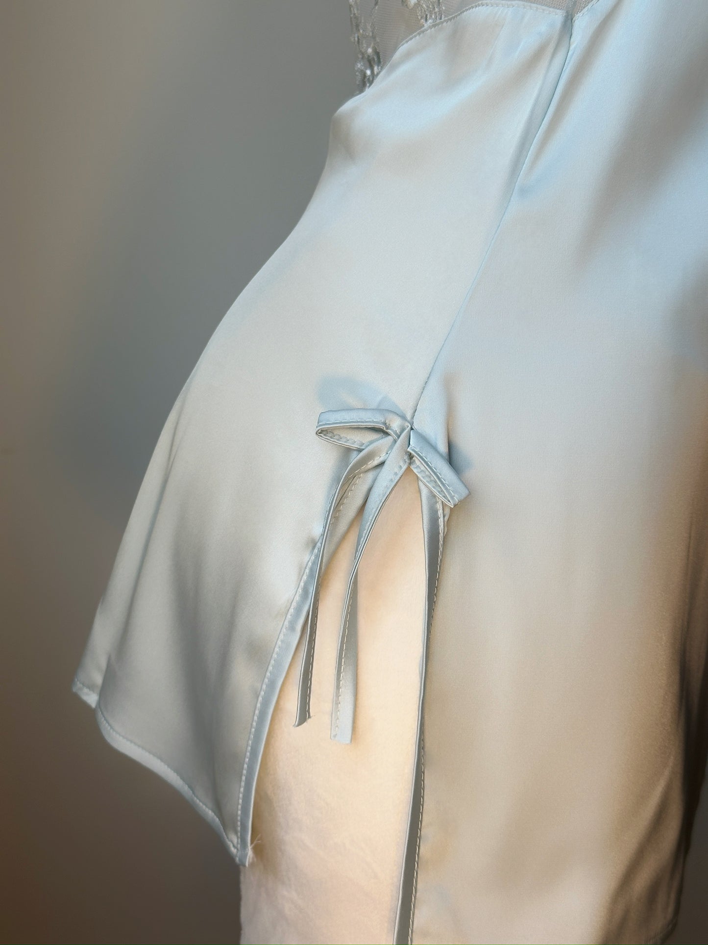 Satin Slip Dress Set - River Mist