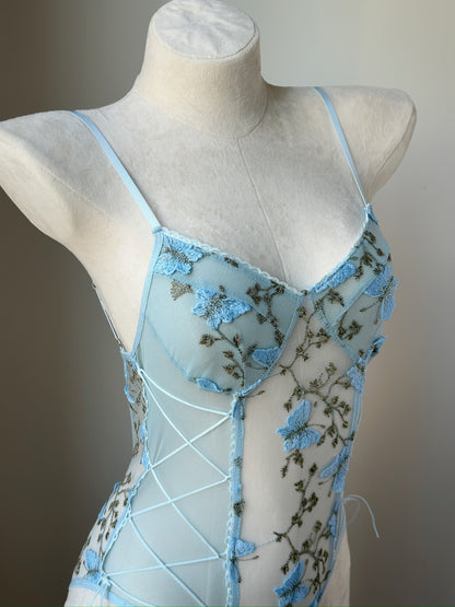 Lace Bodysuit – Azure Butterfly