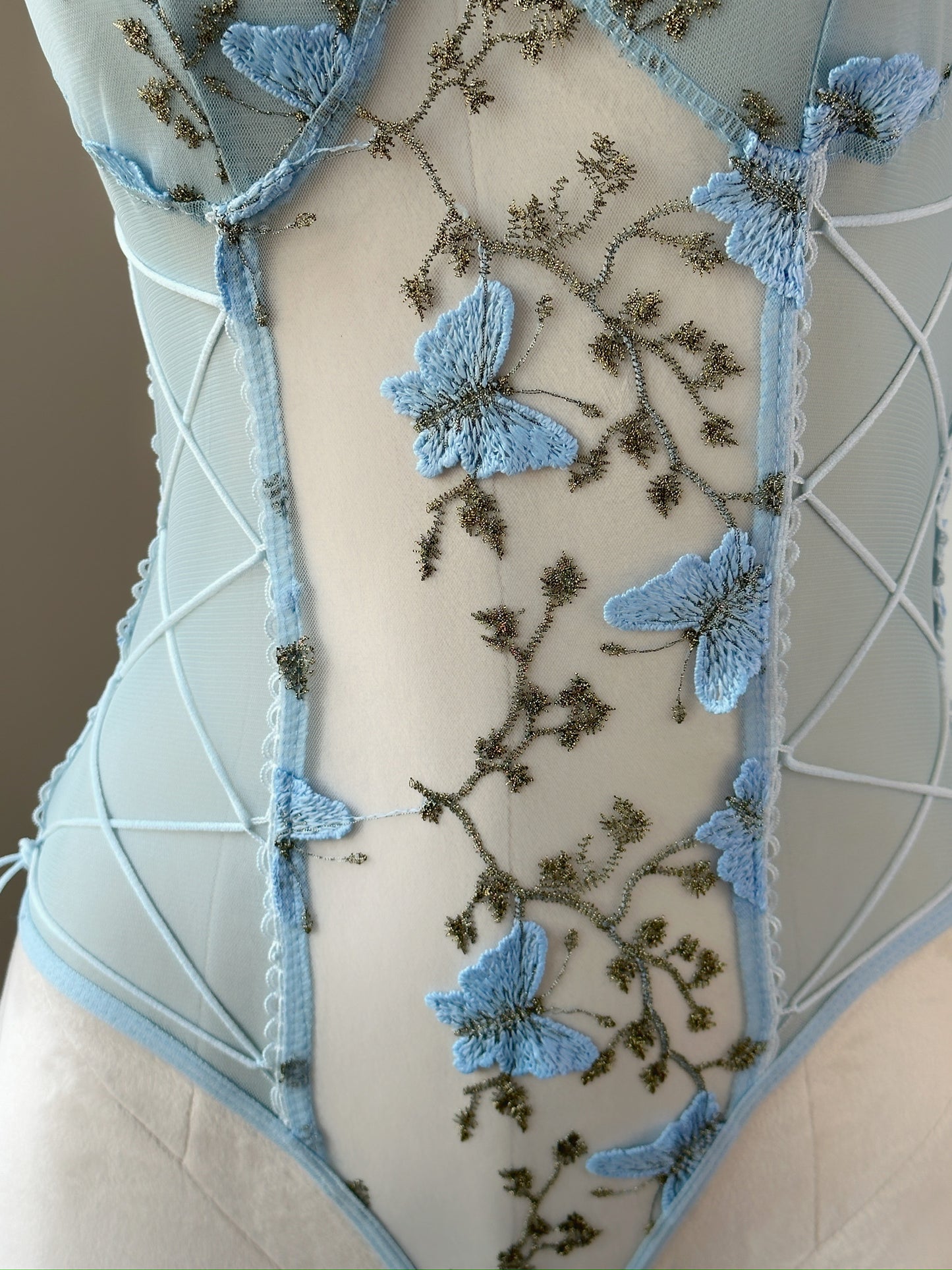 Lace Bodysuit – Azure Butterfly