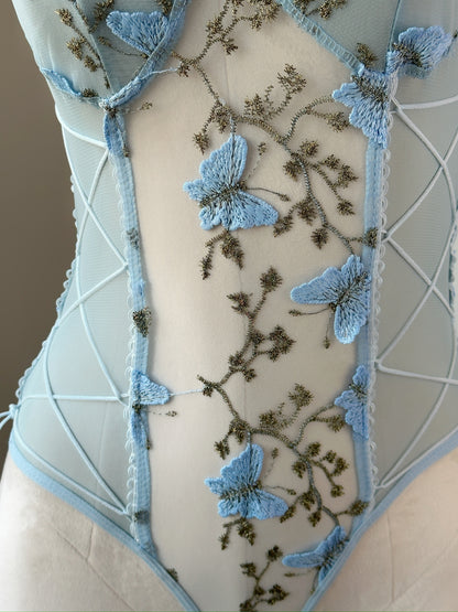 Lace Bodysuit – Azure Butterfly
