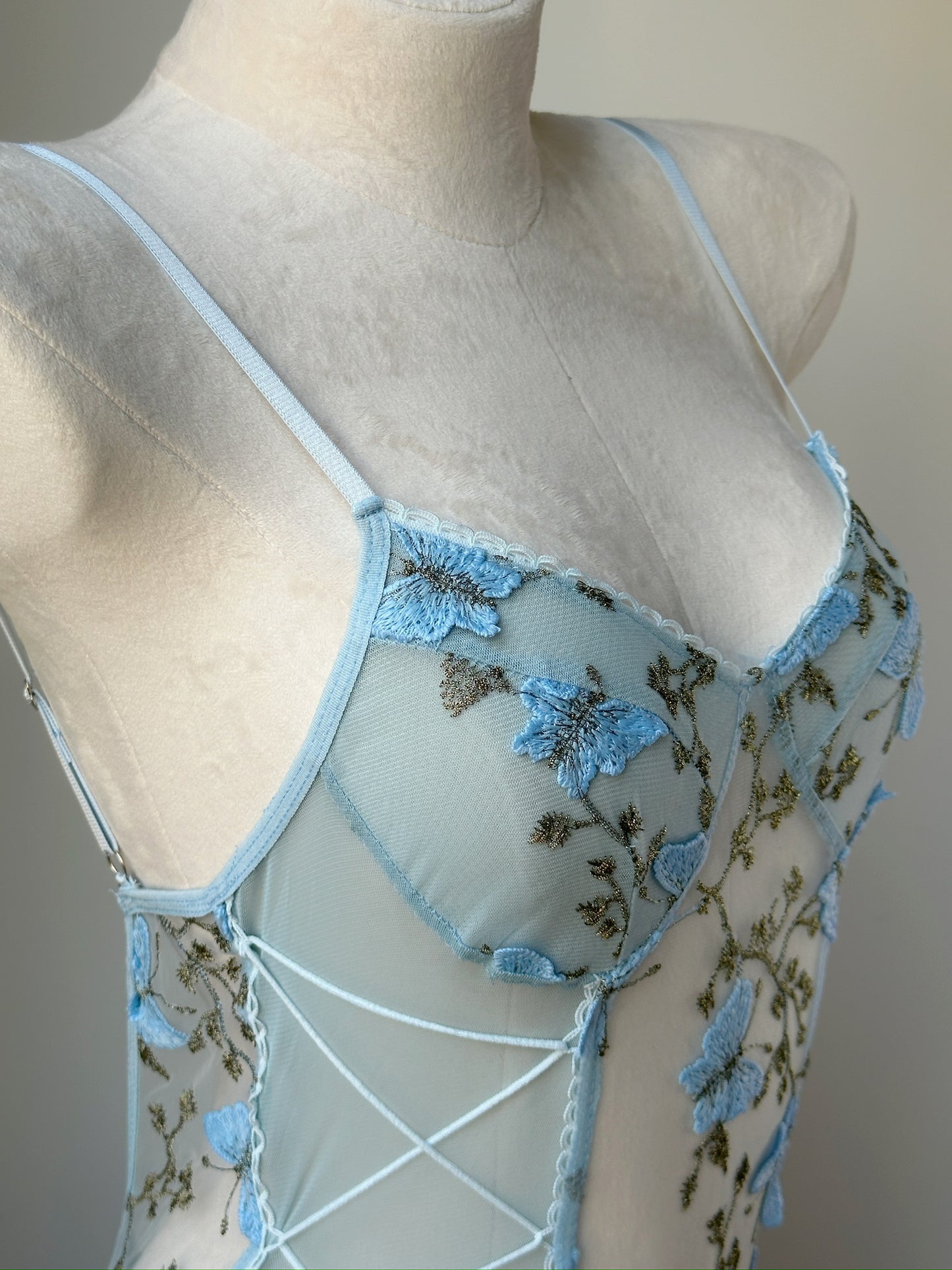 Lace Bodysuit – Azure Butterfly