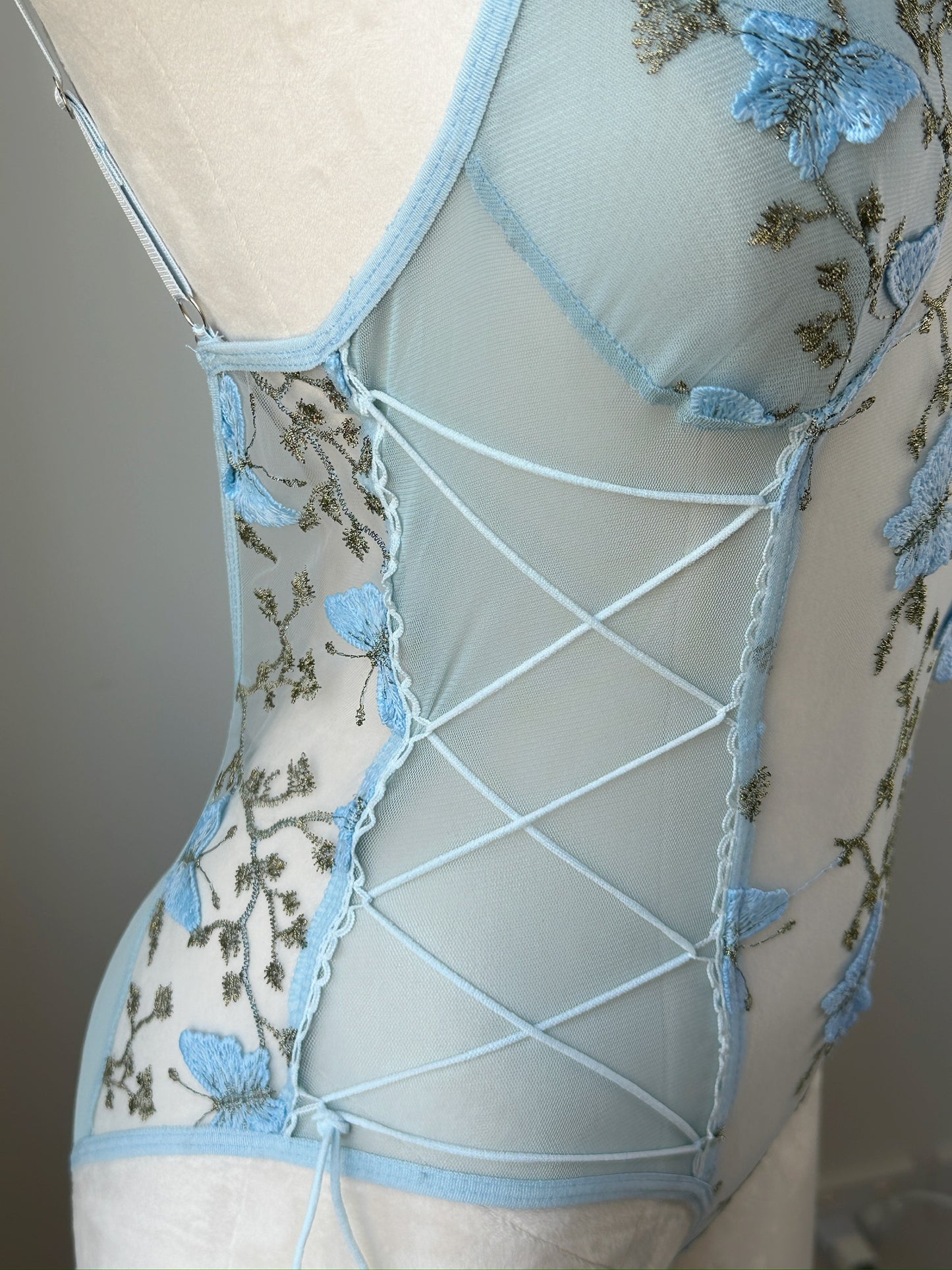 Lace Bodysuit – Azure Butterfly
