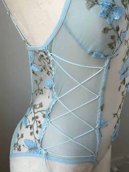 Lace Bodysuit – Azure Butterfly