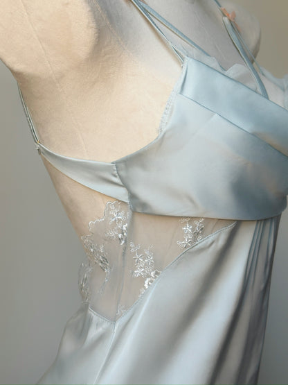 Satin Slip Dress Set - River Mist
