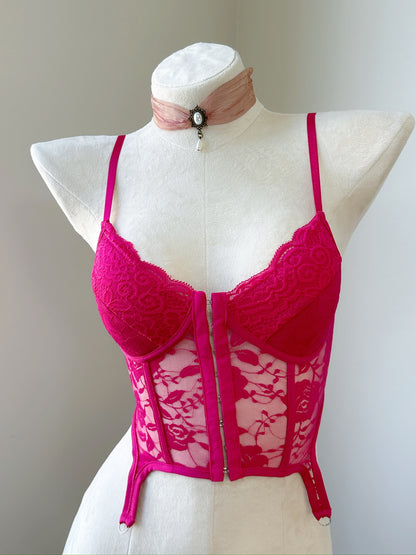 Lace Corset Bodysuit – Crimson Plum Whispers