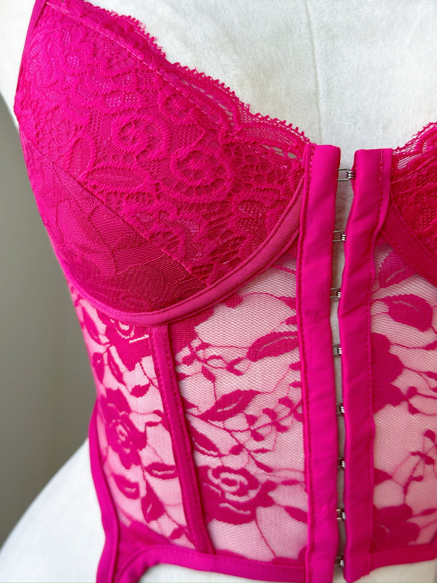 Lace Corset Bodysuit – Crimson Plum Whispers