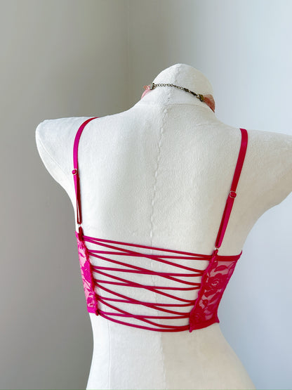 Lace Corset Bodysuit – Crimson Plum Whispers