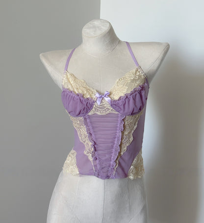 Lace Corset Bodysuit - Grape Soda