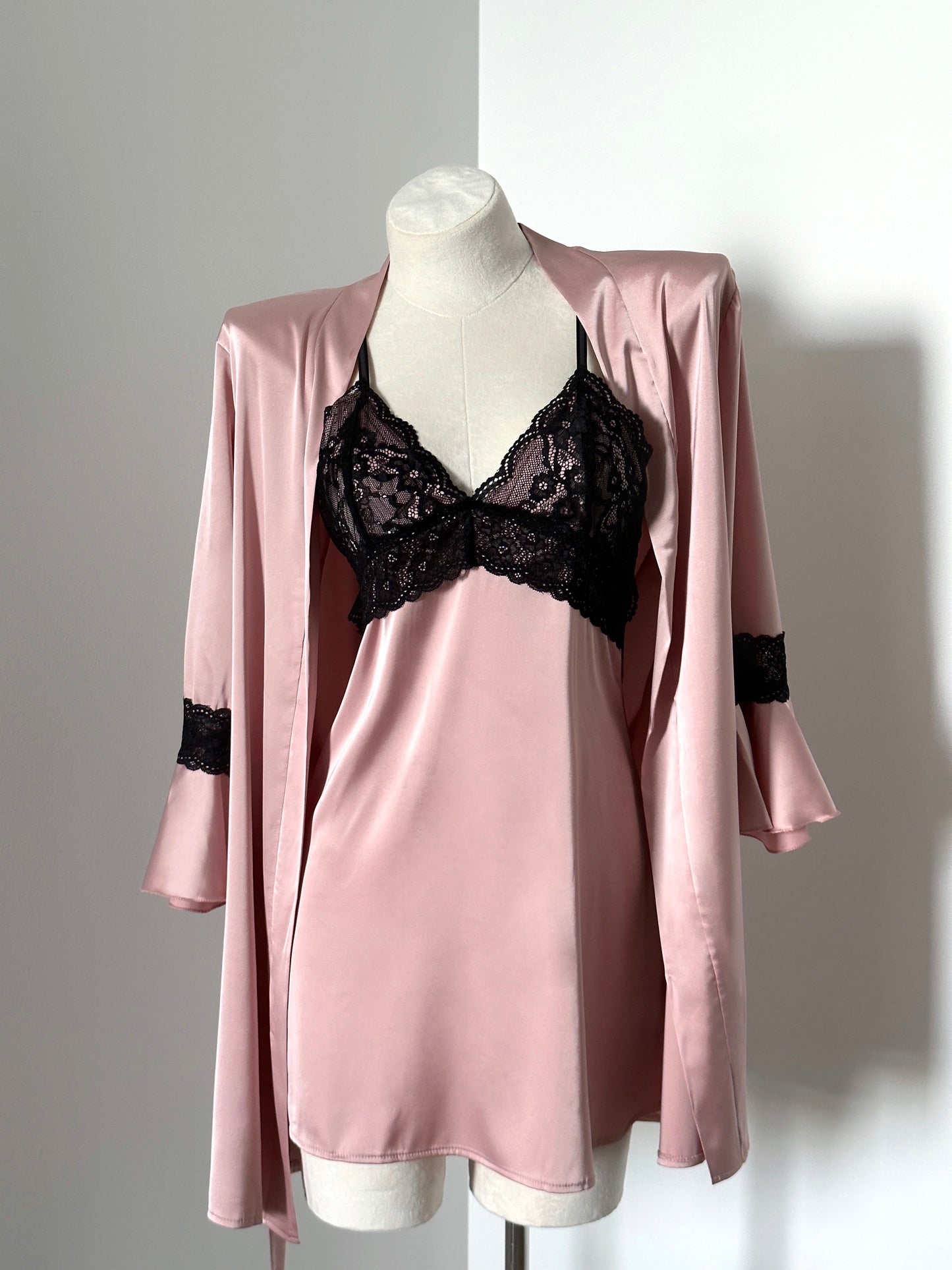 Satin Bra Dress Set - Tea Rose