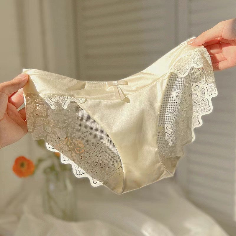 Nuit Lace Trim Satin Briefs
