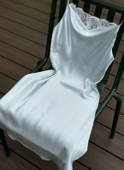 Mulberry Silk Slip Dress - Pearl Veil