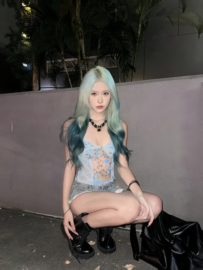Lace Bodysuit – Azure Butterfly