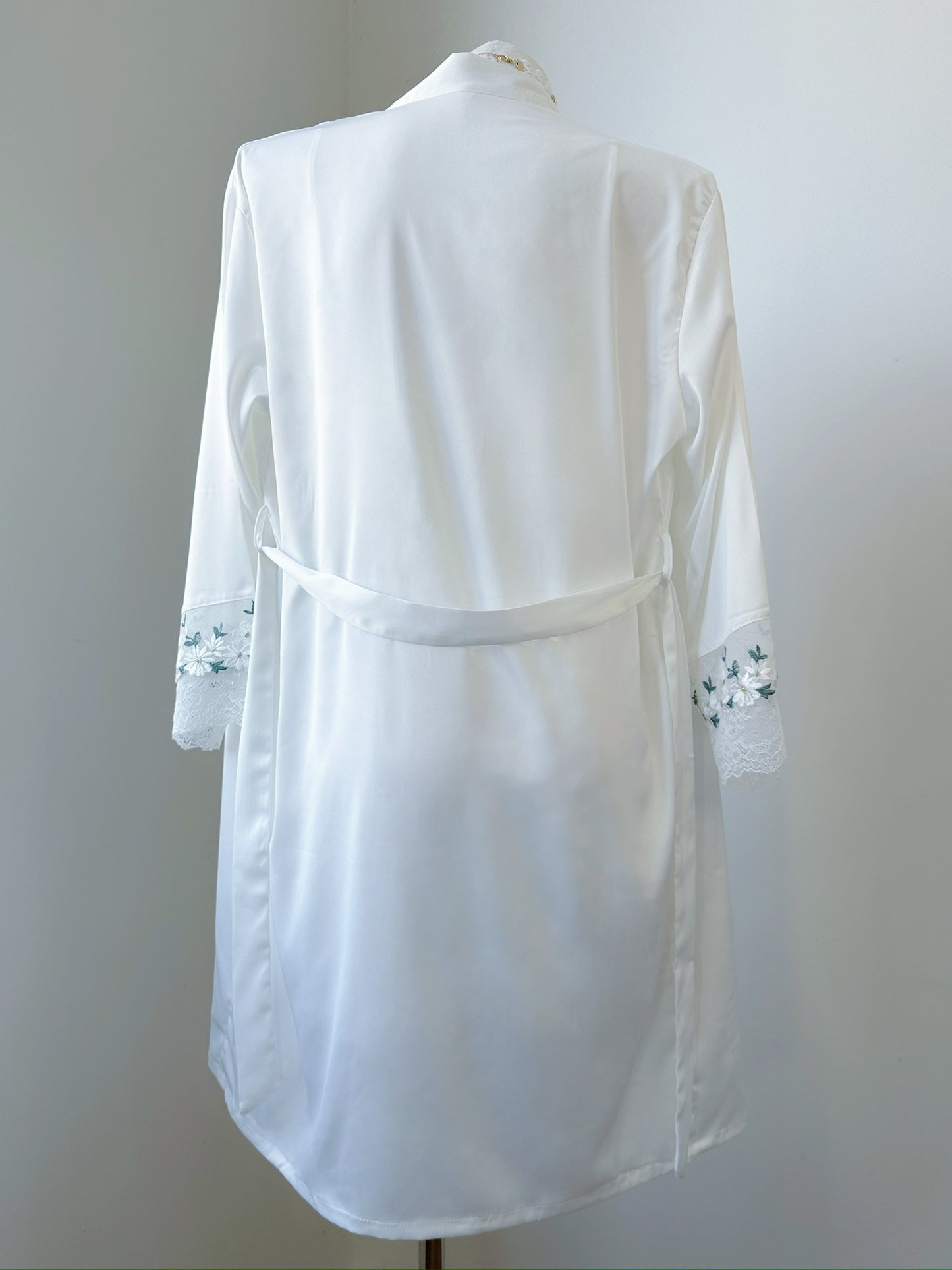 Satin Daisy Embroidery Slip Nightgown - Whispers of Daisy