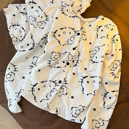 Dreamy Kitty Plush Pajama Set