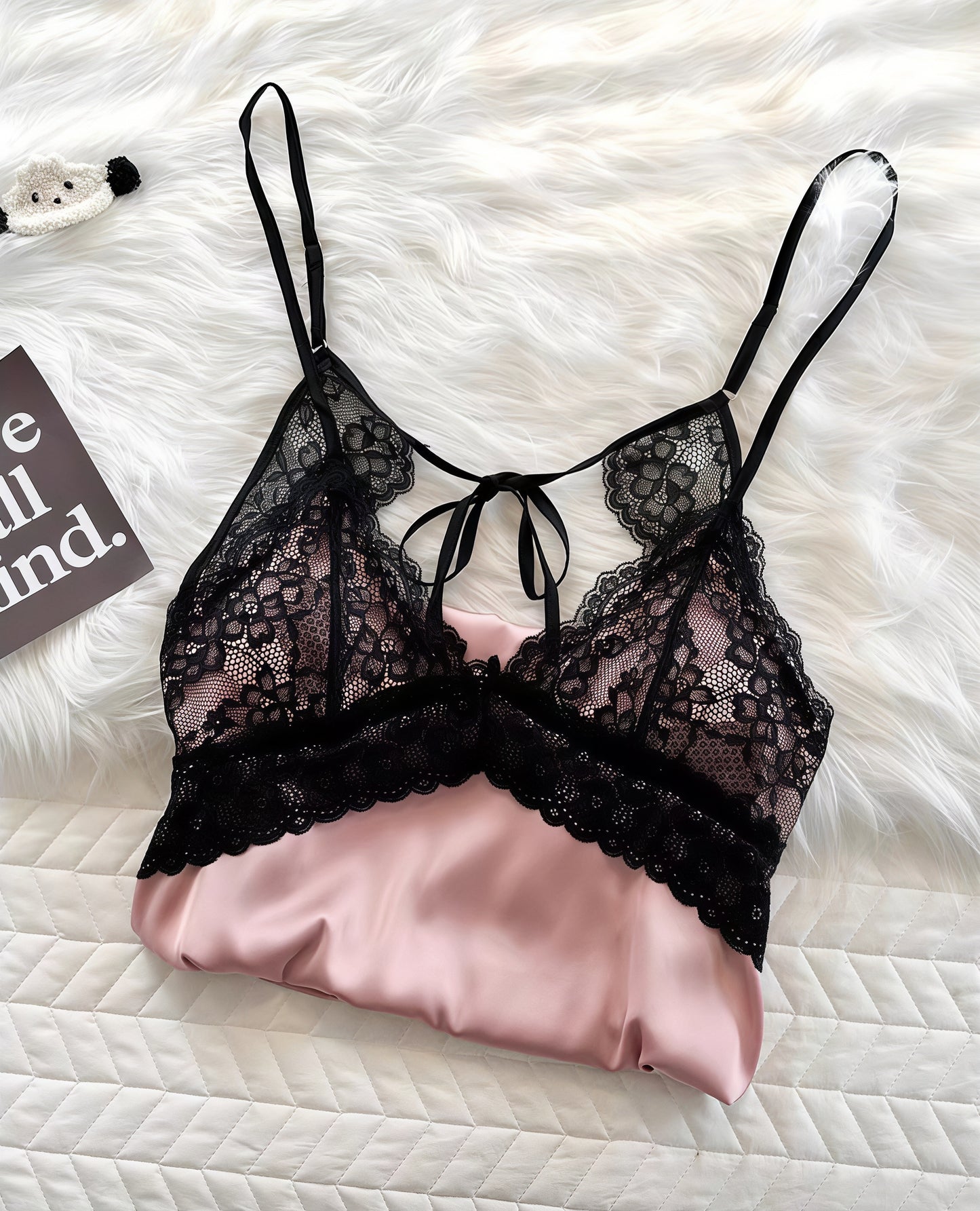 Satin Bra Dress Set - Tea Rose