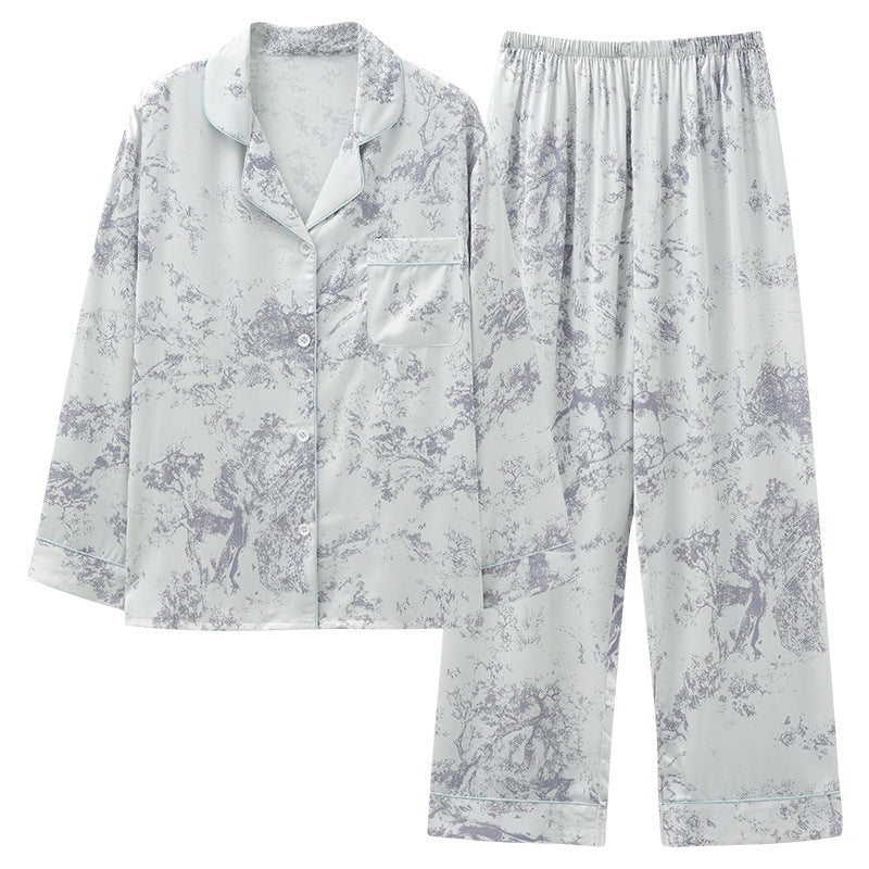 Satin Pajama Set - Silver Willow
