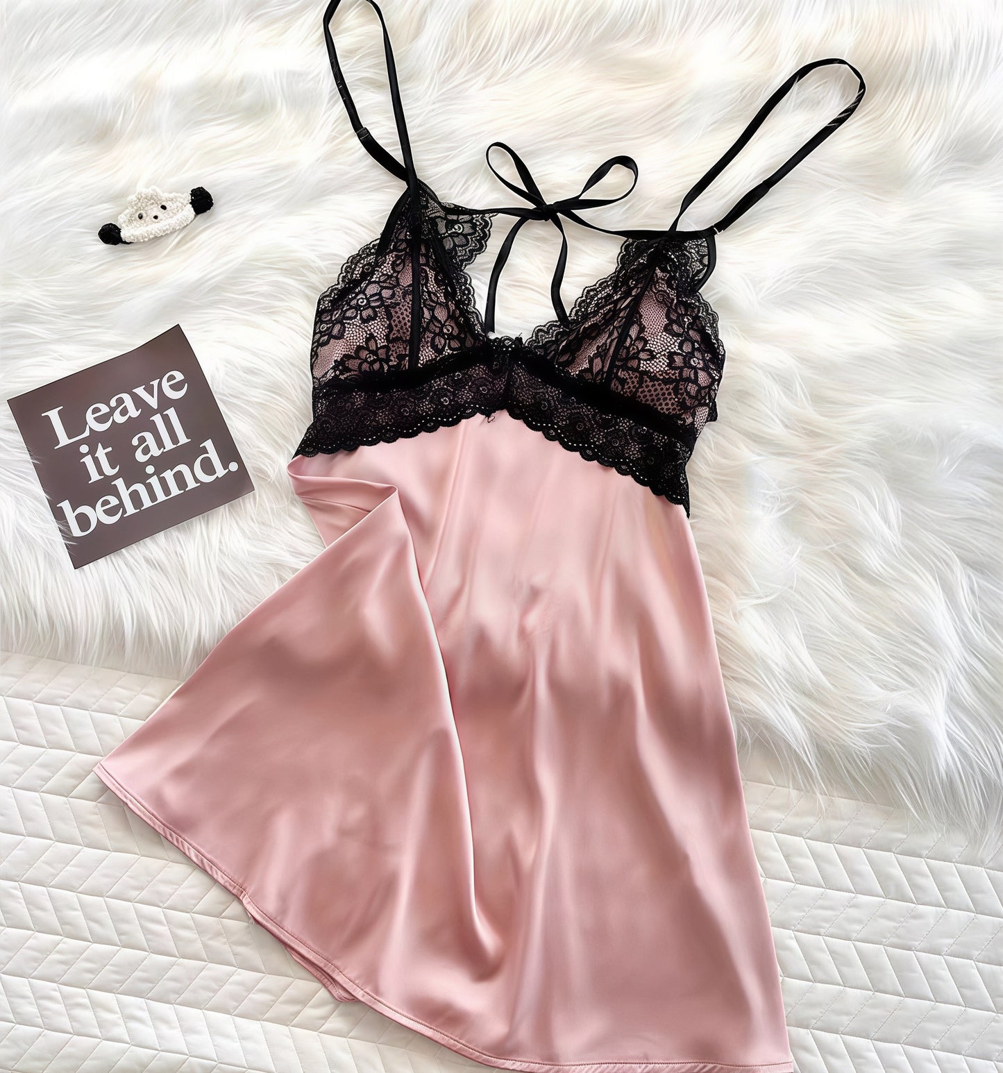 Satin Bra Dress Set - Tea Rose