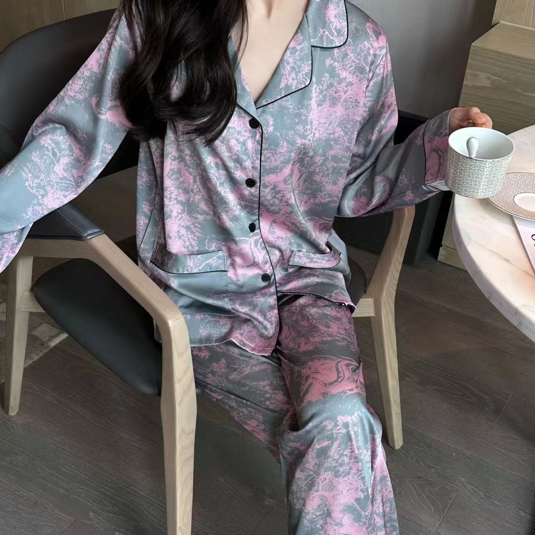 Satin Pajama Set - Rosewood Reverie