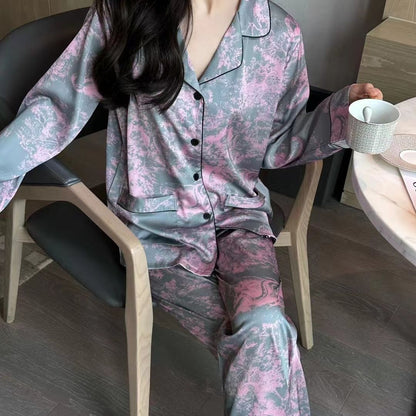 Satin Pajama Set - Rosewood Reverie