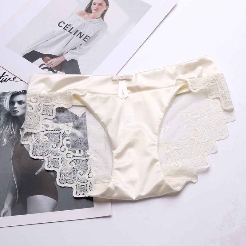Nuit Lace Trim Satin Briefs