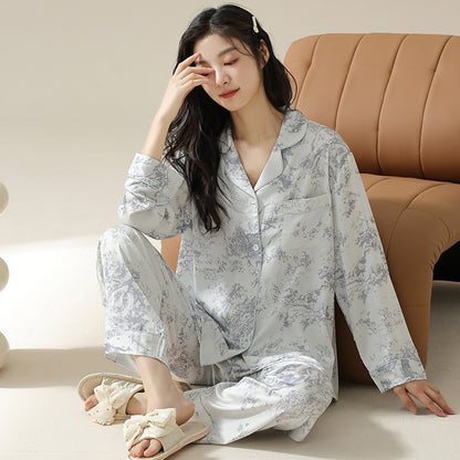 Satin Pajama Set - Silver Willow