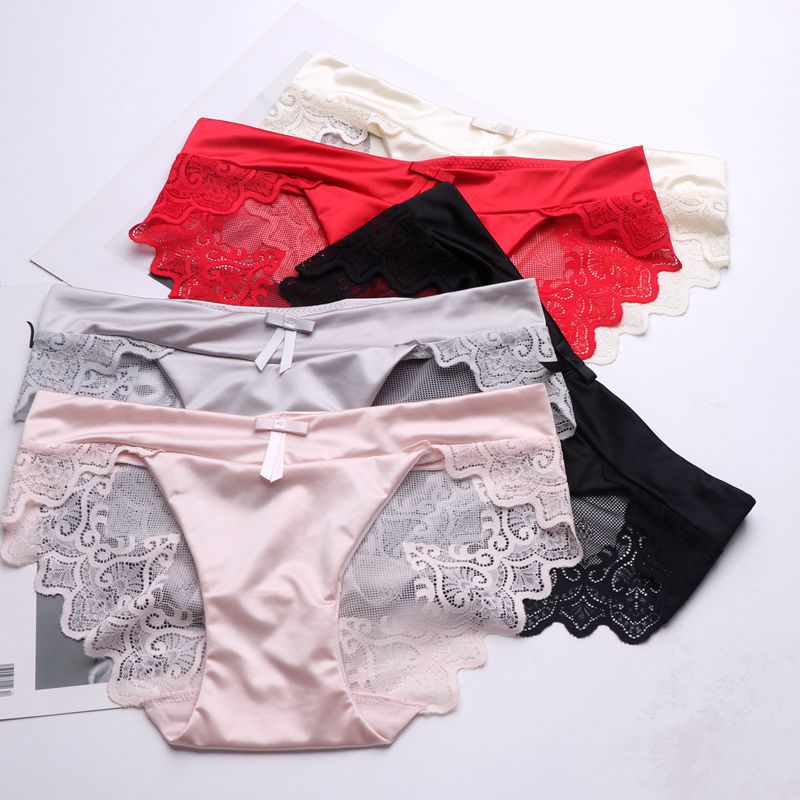 Nuit Lace Trim Satin Briefs