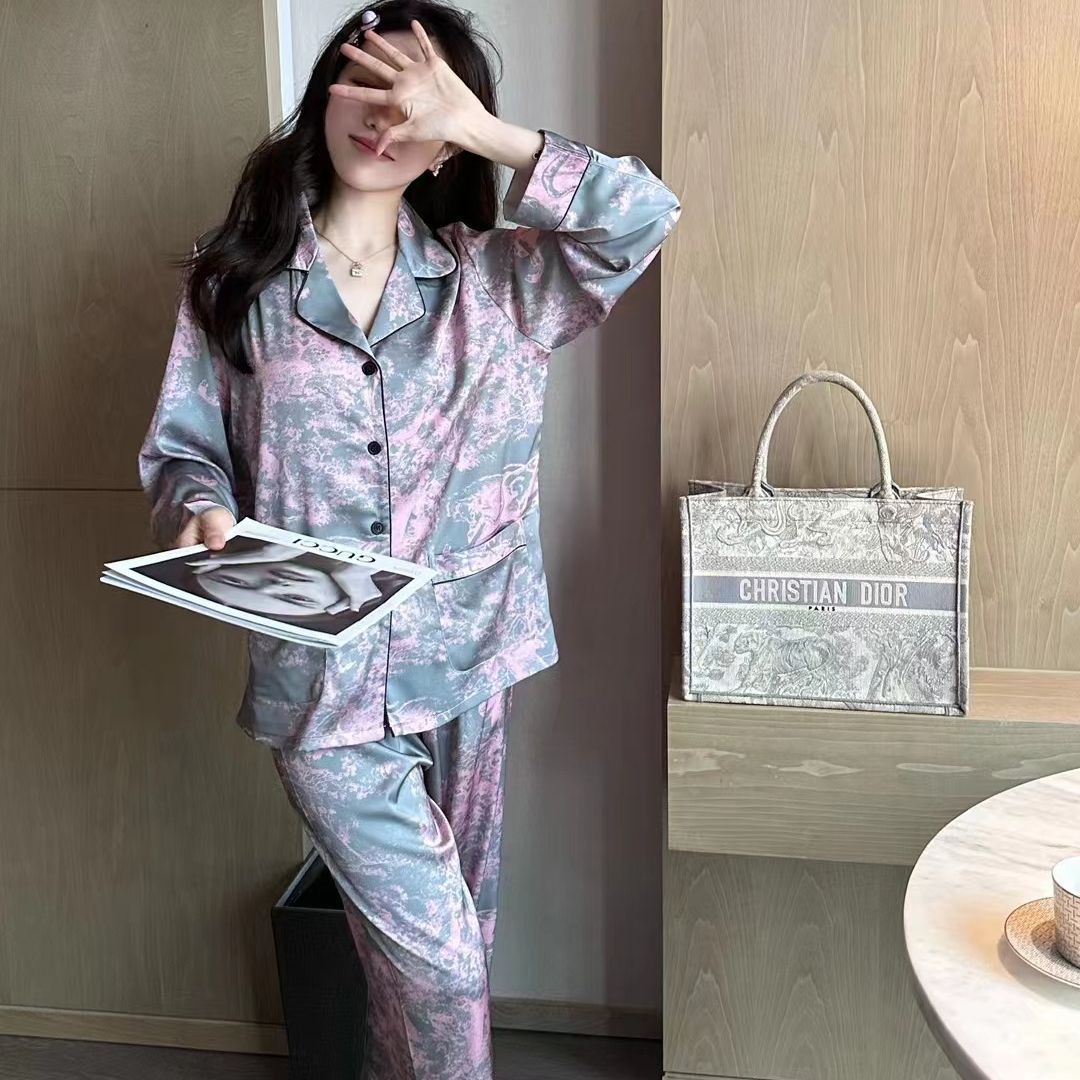 Satin Pajama Set - Rosewood Reverie