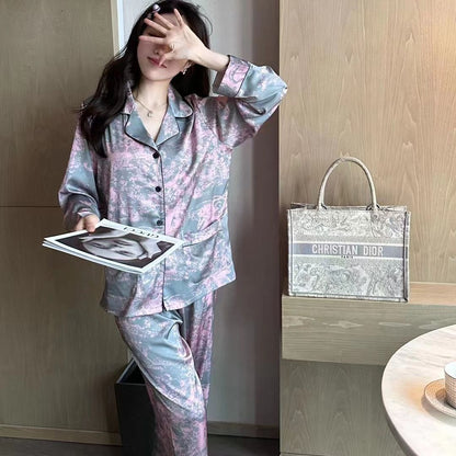 Satin Pajama Set - Rosewood Reverie