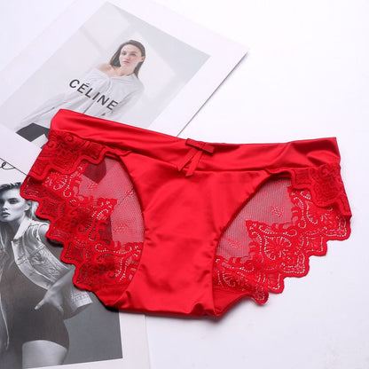 Nuit Lace Trim Satin Briefs